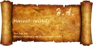 Hanzel Anikó névjegykártya